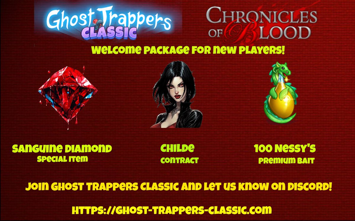 Join GTC and get free items!

ghost-trappers-classic.com

 #games #chroniclesofblood #midjourneyai #browsergame #vampires #werewolves #zombies #gamingcommunity #indiegames #fantasygaming #casualgaming #gothicgaming #onlinegaming #supernatural #gothic #horrorgaming #gamingadventure…