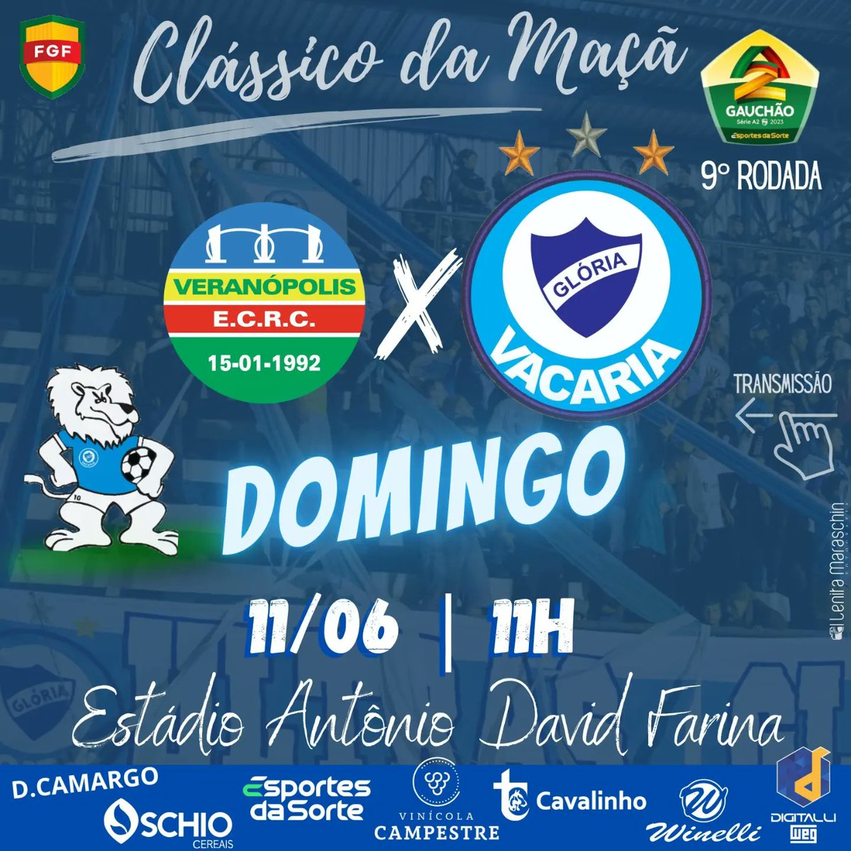 gloriadevacaria's tweet photo. 🗓️Amanhã (11-06) Temos mais um encontro marcado, válido pela 9° rodada do #gauchãosériea2.
Veranópolis 🆚️ GLÓRIA 
🏟️ Estádio Antônio David Farina
🗓11-06
🕞 11h
Vamos juntos apoiar o time em busca da vitória!! 
 VAMOS GLÓRIAAA 🔥🔥 https://t.co/UxsVoLx8EJ