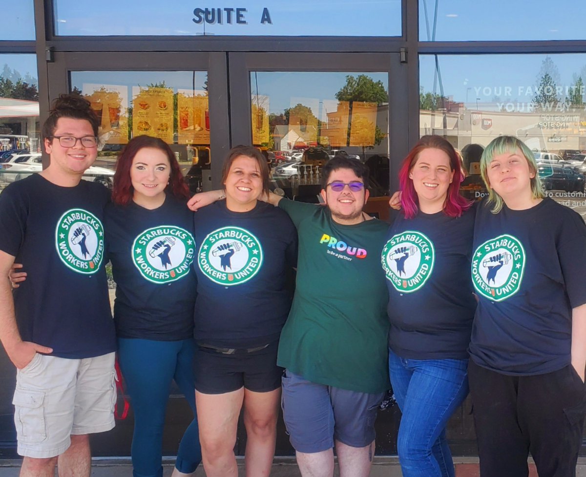 Congratulations to the Wellesley &amp; Belt workers who became the FIRST Starbucks store to win their union in Spokane, WA in a landslide election of 12-4!!!