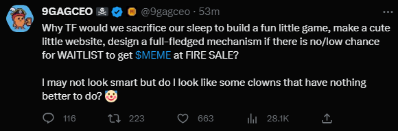 🏴‍☠️Waitlist codes giveaway #2🏴‍☠️

- Follow <a href="/VictorvCrypto/">7Victor</a> , <a href="/memecoin/">Memecoin</a>  and <a href="/Memeland/">Memeland ❤️ Memecoin</a> 
- Like and RT 
- Tag 3 friends

The giveaway ends in 24 hours. #memeland #waitlist #memecoin #giveaway   🔥🔥🔥
memecoin.org/waitlist