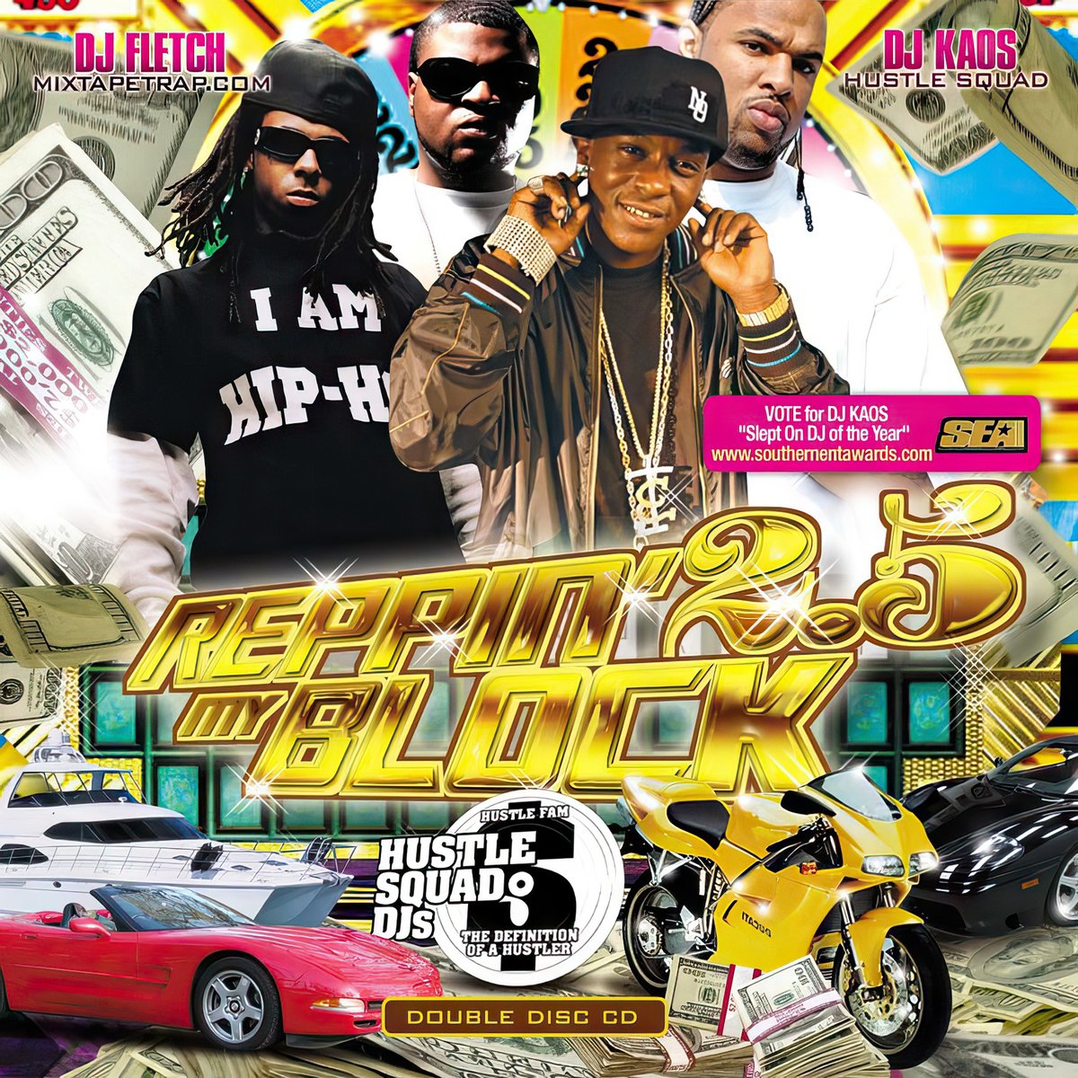 DJFletch's tweet photo. #DJKaos &amp; #DJFletch - #ReppinMyBlock 2.5 #DoubleDisc #Mixtape #CoverArt #DirtySouth #DJ #Mix #Design #Throwback #WheelOfFortune #HustleSquadDJs https://t.co/0rHRJAQYyN