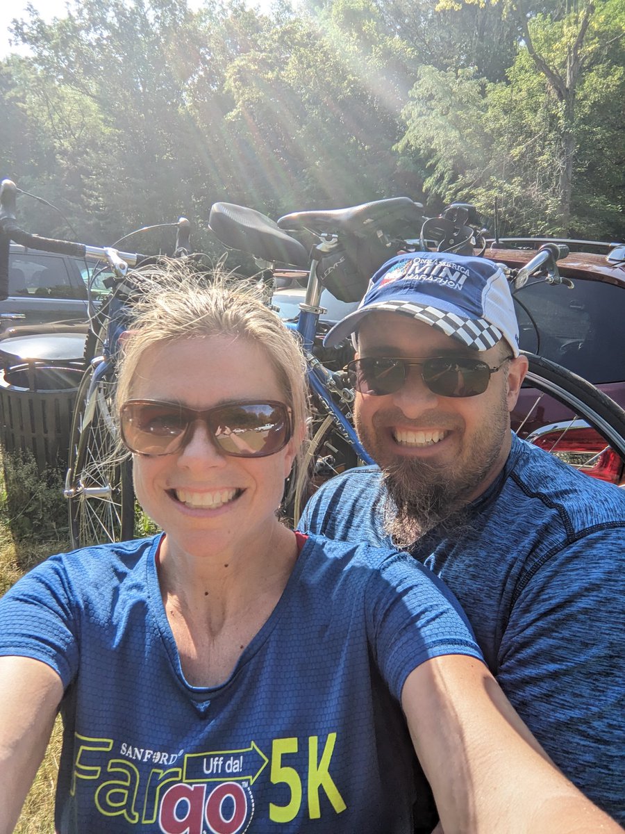 rmtstoudt's tweet photo. My husband and I completed another sprint triathlon this morning! That's 500 meter swim, 10 mile bike, and 3 mile run! My 2nd and his 20th! https://t.co/lkCt29iHhO