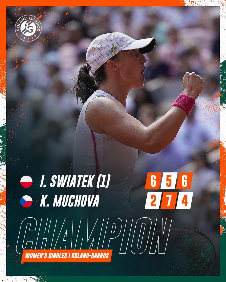 🤩 Iga claims her third Roland-Garros title 🏆🏆🏆

#RolandGarros @iga_swiatek