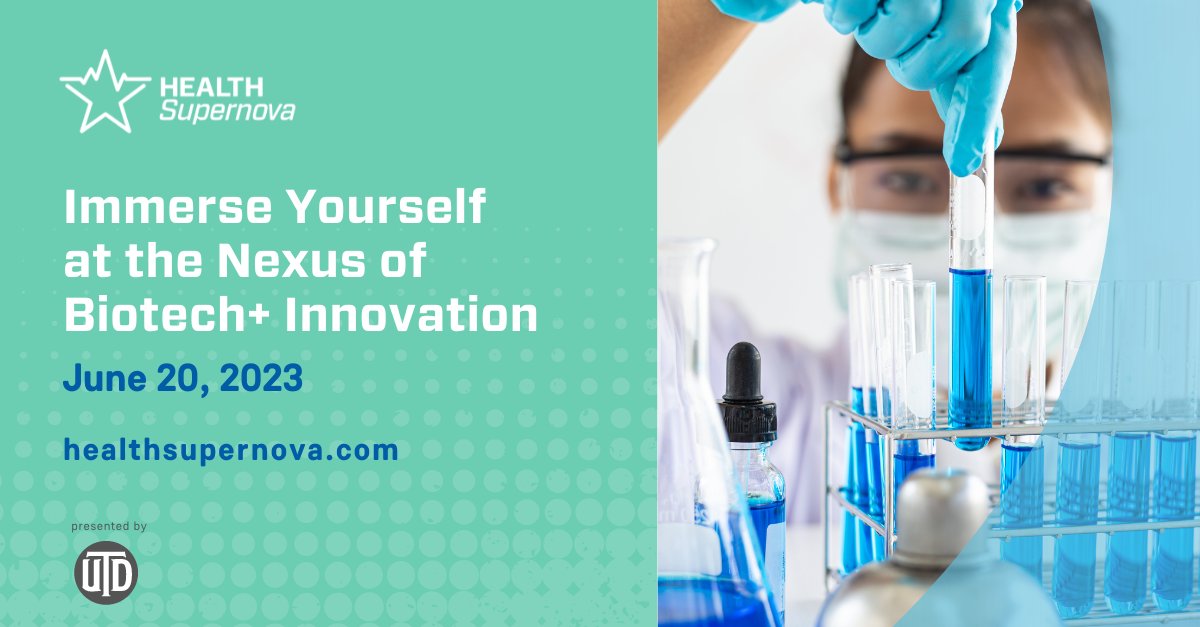 Join us at Pegasus Park on June 20th for #HealthSupernova, presented by @UT_Dallas!✨  

Explore cutting-edge research, engage in thought-provoking discussions, and discover innovative solutions to transform your well-being.  
 
Join the waitlist ➡️ hubs.ly/Q01SGpz00