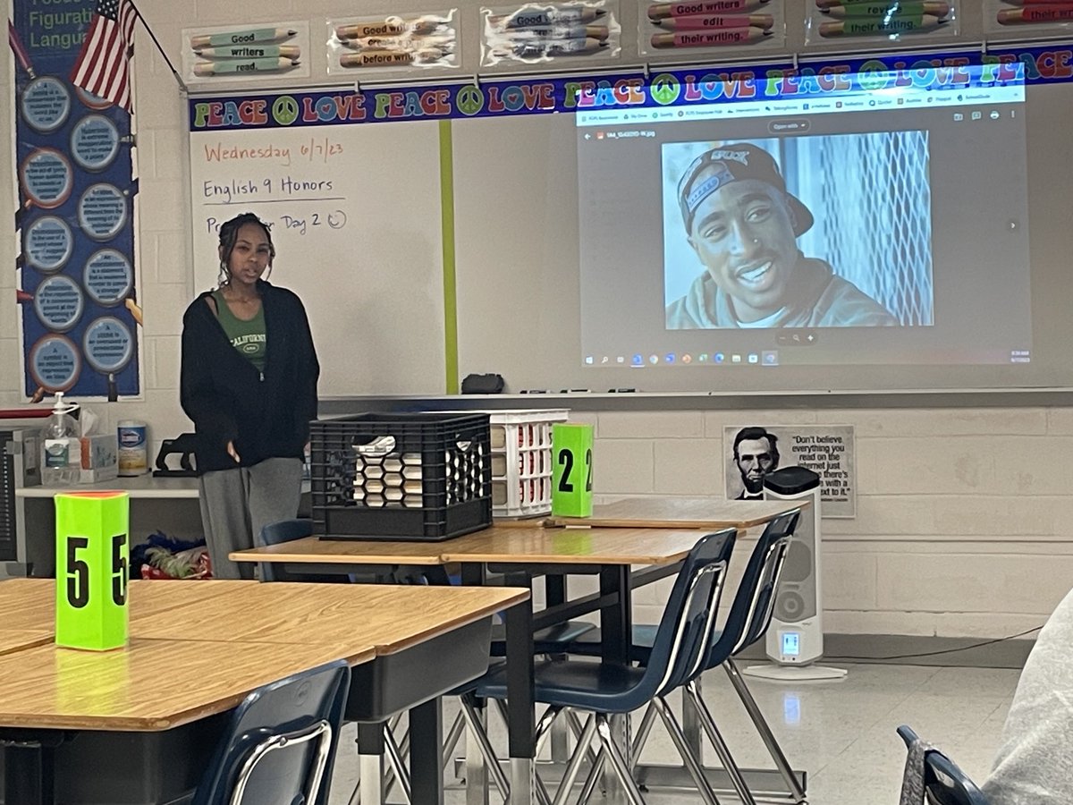 JohnLewisHSFCPS's tweet photo. Mr Ingram’s Eng 9 classes this week: This project requires students to research the singer/songwriter, lyrics, background, reception, and cultural significance of a popular protest song from the last 80 years and present their findings to the class! https://t.co/tBcLnKUhIB