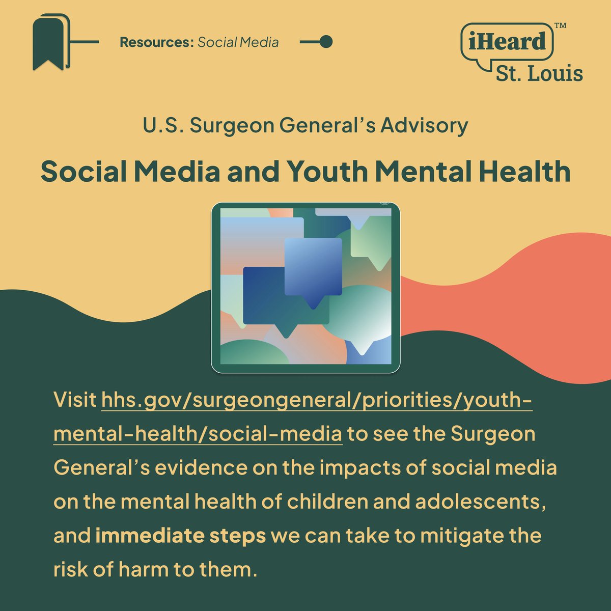 iheard_stl's tweet photo. If you’re interested in youth social media use, but you’re not sure where to start, check out these resources!
Visit https://t.co/Zg33U0V3Ki to learn more about this topic & more.
#iHeardSTL #SocialMedia #STLSocial Media #SocialMediaMentalHealth #STLYouth #STL #MentalHealth https://t.co/QBpfMgTLD1