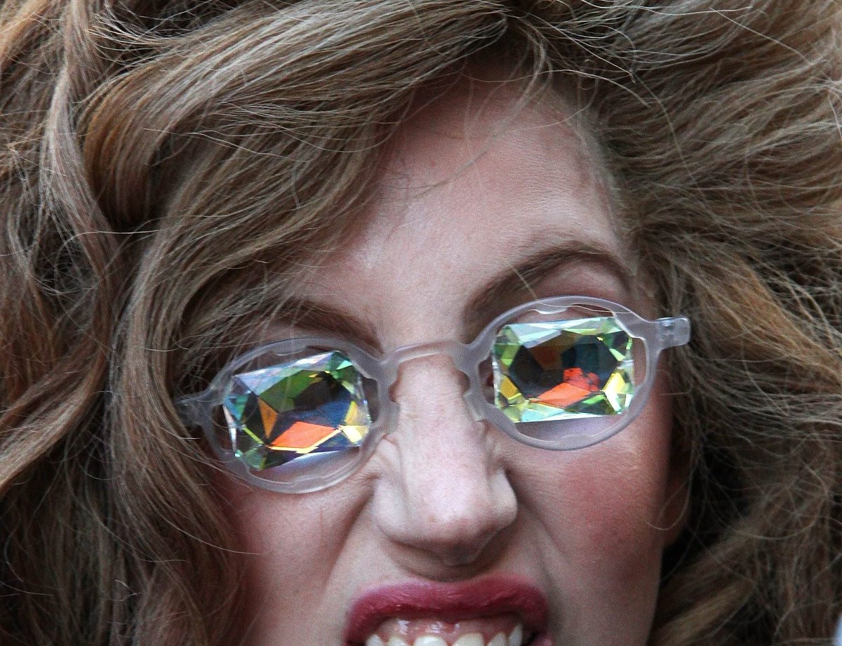 lady gaga's kaleidoscope prism glasses