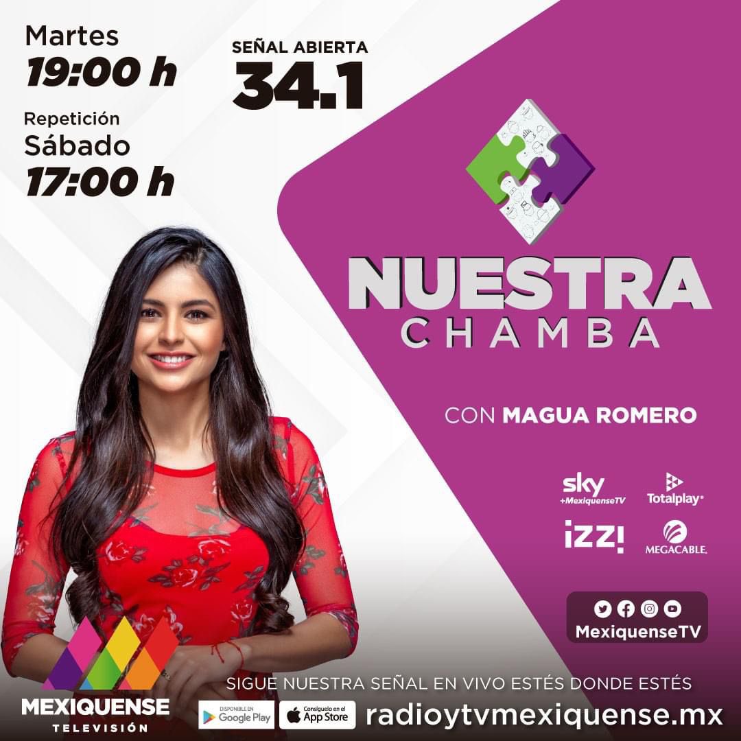 MaribelGongoraE's tweet photo. Te invito a sintonizar en punto de las 17:00 horas el programa #NuestraChamba de @MexiquenseTV
Síguelo en el canal 34 o en https://t.co/95ZvoV078c https://t.co/fAEsNj2cSa
