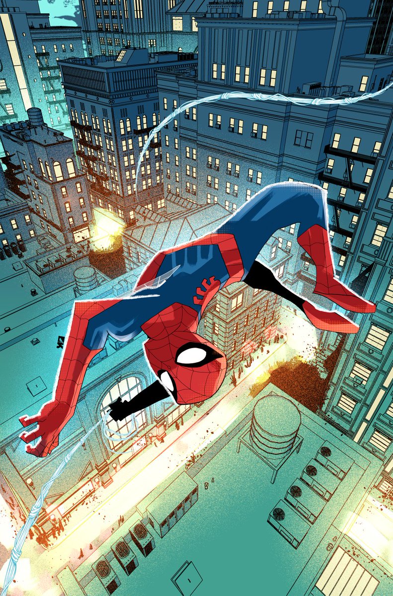 Living on the edge. Fighting crime, spinning webs. #SpectacularSpiderMan #SpiderManAcrossTheSpiderVerse