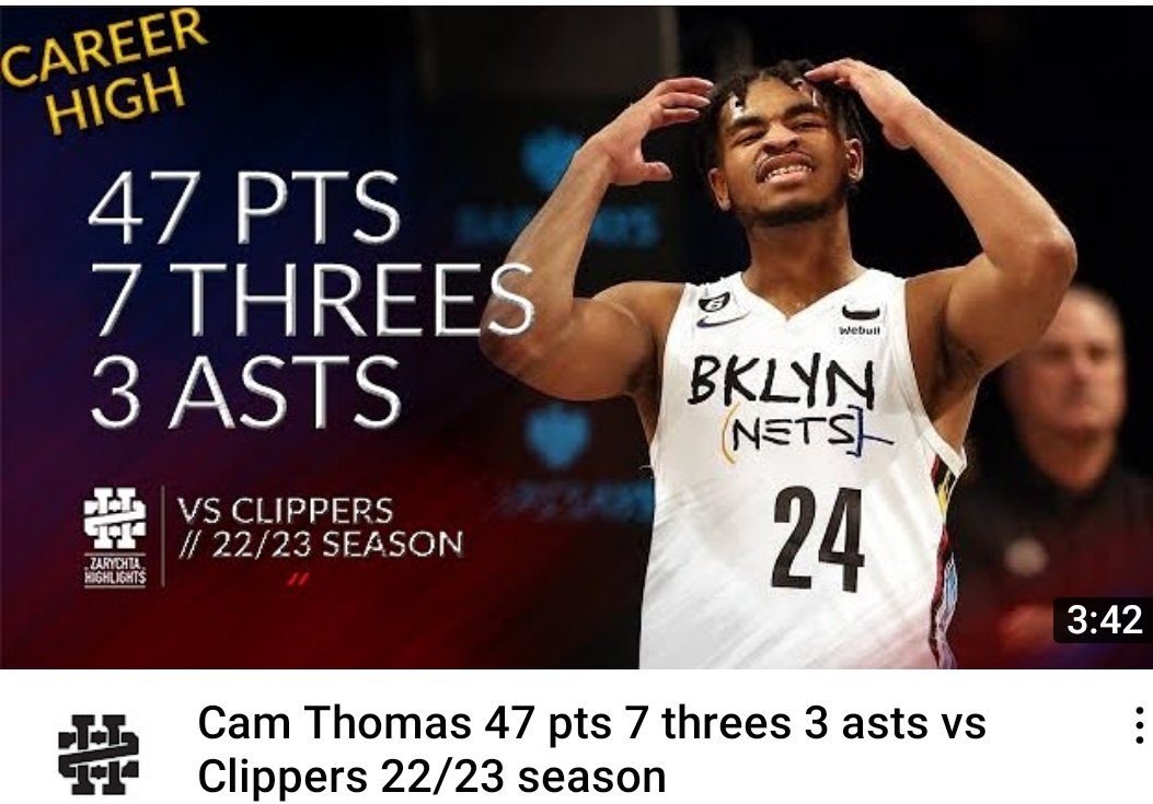 J_Thomas_24's tweet photo. Cam Thomas did this in 3 straight games then immediately got sent to the shadow realm 😂😂 https://t.co/yN2wKXm10b