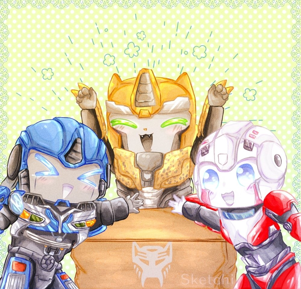 Calling all Autobots! We are now welcome the Maximal!!

Still not good with the mech!!

#transformers #transformersriseofthebeasts #fanart #acree #mirage #cheetor #autobots #maximal #movie #digital #illustration #artwork #drawing #art #illust #draw #fantasy #scifi #chibi #pastel