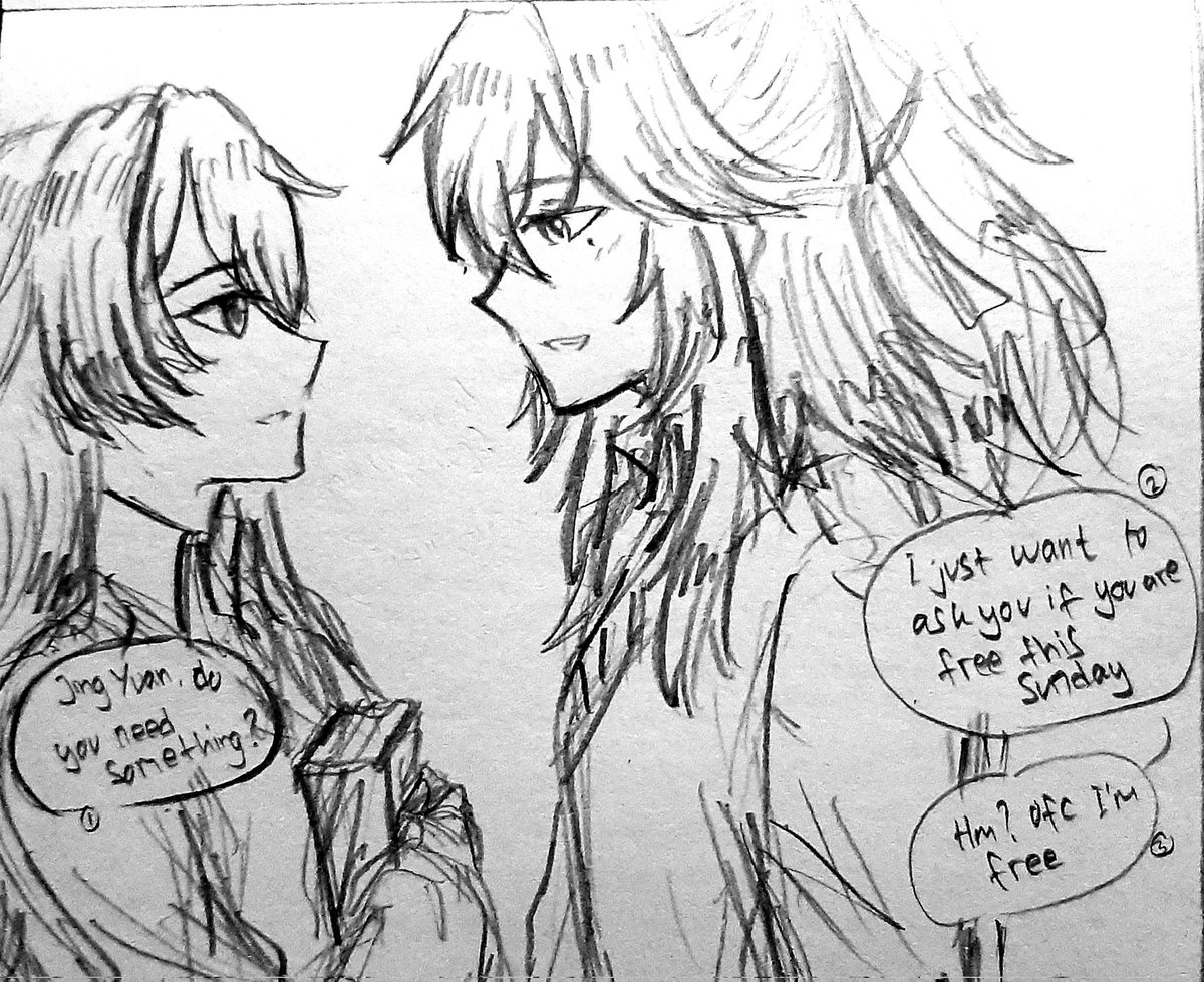 Highschool au (part 2) How they ask them to go on date . #HonkaiStarRail    #刃恒 #刃丹 #RenHeng #JingLuo #JingCha