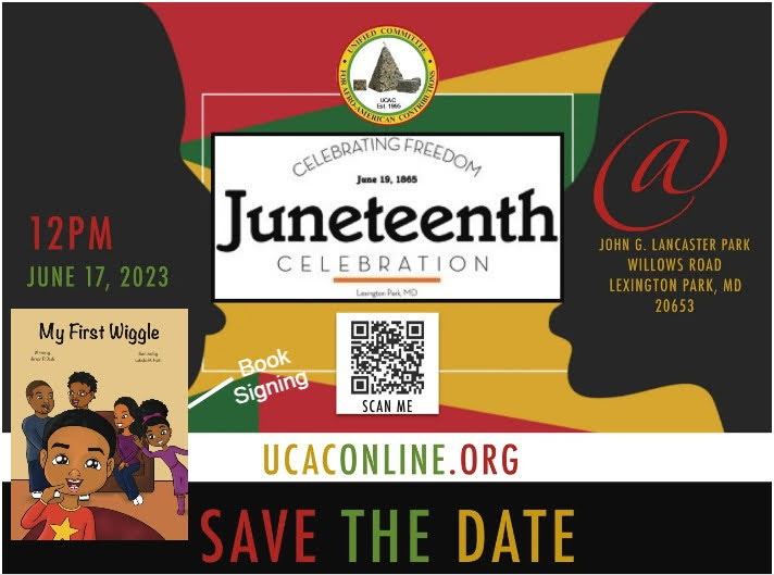 Come out to celebrate Juneteenth at Lancaster Park on June 17th from 12-6:30 pm.  See our own very Hickory Hills resident Jenean Deahl as she signs her newly published children's book "My First Wiggle".