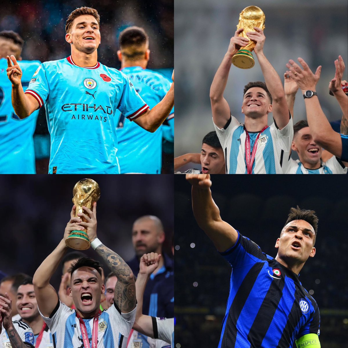 Hoy, Lautaro o Julián pueden convertirse en el 12avo jugador en ganar la UCL y el Mundial la misma temporada

En la lista están:

🇩🇪74 Maier, Breitner, Schwarzenbeck, Beckenbauer, Muller, Hoeness y Kapellmann
🇫🇷98 Karembeu
🇧🇷02 R. Carlos
🇩🇪14 Khedira
🇫🇷18 Varane
🇦🇷?

#UCLfinal