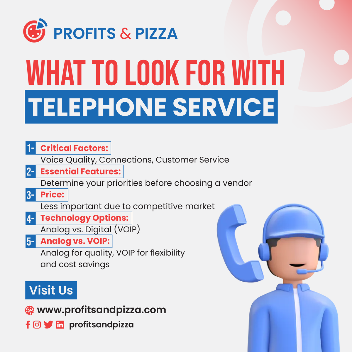 Choosing the perfect telephone service for seamless communication!
.
.
.
.
#profitsandpizza #telephoneservice #services #voice #customerservice #communication #quality #prices #competitivemarketing #vendor #connection