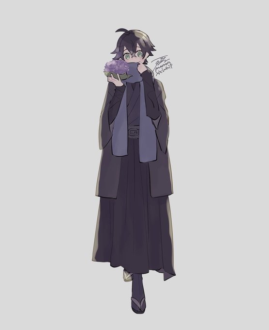 「japanese clothes purple scarf」 illustration images(Latest)