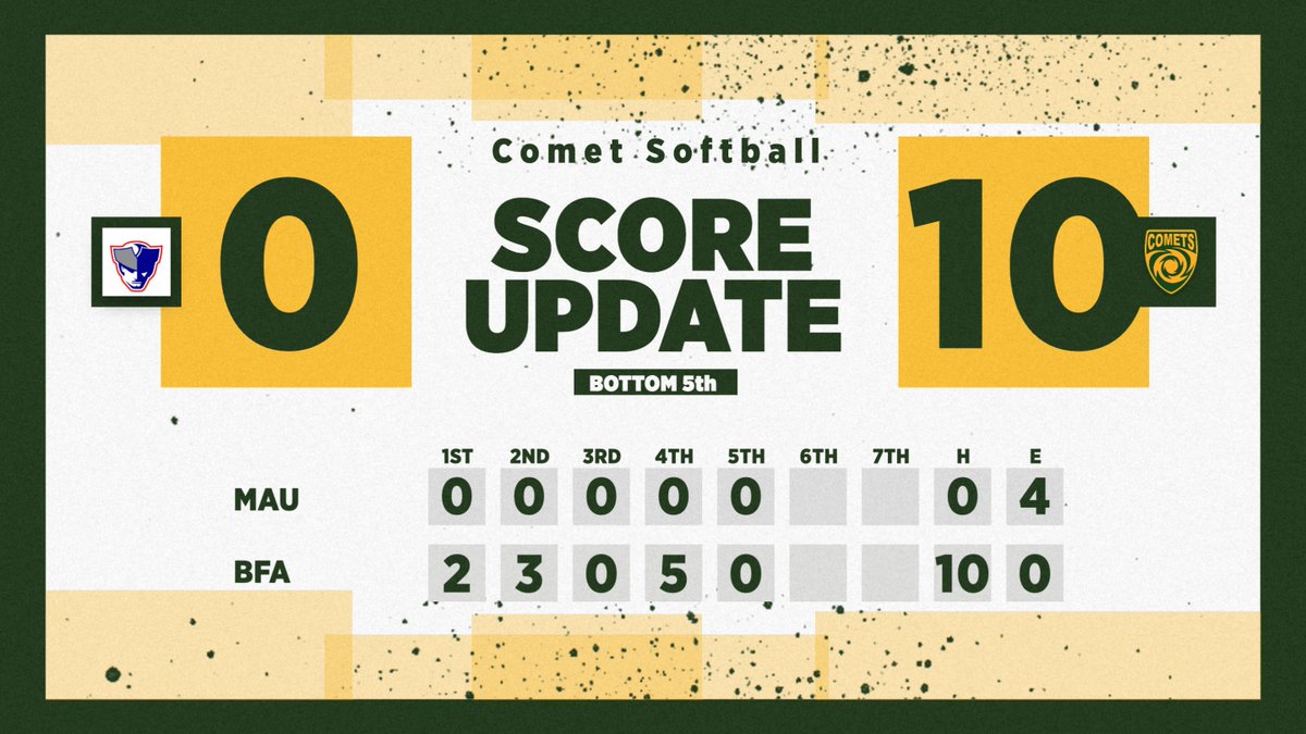 BFA_Athletics's tweet photo. End 5: Comets leave the bases juiced to end the 5th. Comets and Yates return to the field. 
#GoComets #vthssoftball #vtsoftball https://t.co/DVnYMtFnz7