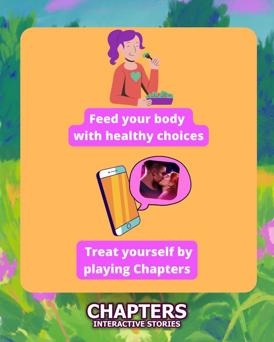 ChaptersGame's tweet image. 🎉 Happy #GlobalWellnessDay 🧘🏻
Follow these tips for a healthier and happier life: 😃

🤗 Prioritize self-care
💞 Surround yourself with positive friends
🥗 Feed your body with healthy choices
😍 𝐓𝐫𝐞𝐚𝐭 𝐲𝐨𝐮𝐫𝐬𝐞𝐥𝐟 𝐛𝐲 𝐩𝐥𝐚𝐲𝐢𝐧𝐠 𝐂𝐡𝐚𝐩𝐭𝐞𝐫𝐬  ❤️

#ChaptersGame