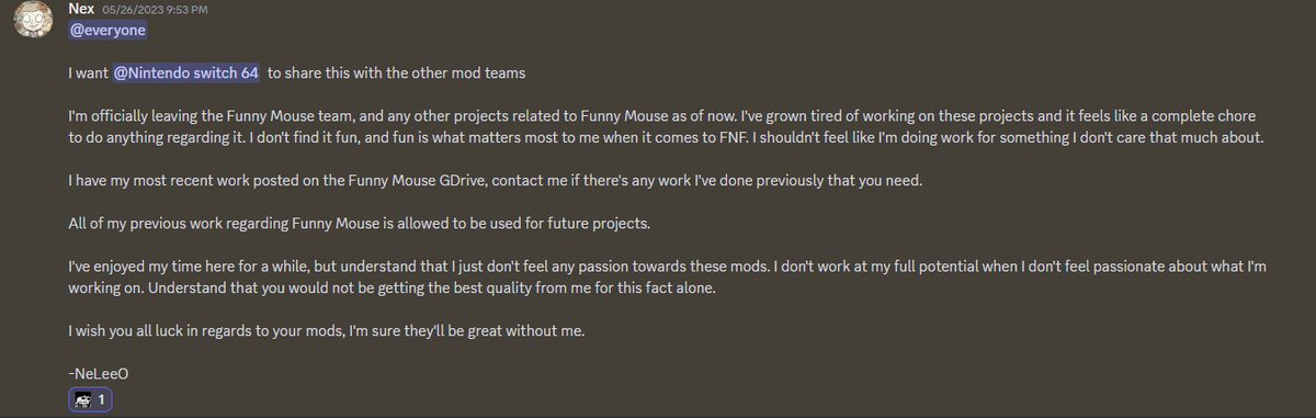 FunnyFunkin_'s tweet photo. In May 2023
Our Goat Co-Director has been officialy left the team
All the sprites that he did will be finished
#Funnyfunkin #FNF #fnfmod https://t.co/vz7fBk33a9