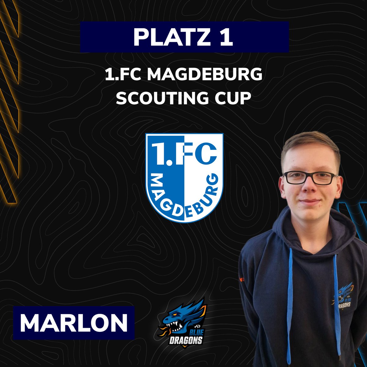 bluedragons_gg's tweet photo. Marlon wins the 1. FC Magdeburg Scouting Cup! 

We are proud of you, @MarlCraft 🐉 https://t.co/VcjBZq6yRA