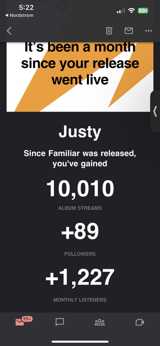 justysmusic's tweet photo. It has been a month since “Familiar” dropped and here’s how we’ve done so far! Thank you to anyone who has streamed, playlisted, and shared this so far 🙌🏾 #independentmusic #independentartist #queermusic #neosoul #neosoulartist #easylistening #wlwtiktok https://t.co/fhvgExe8vG