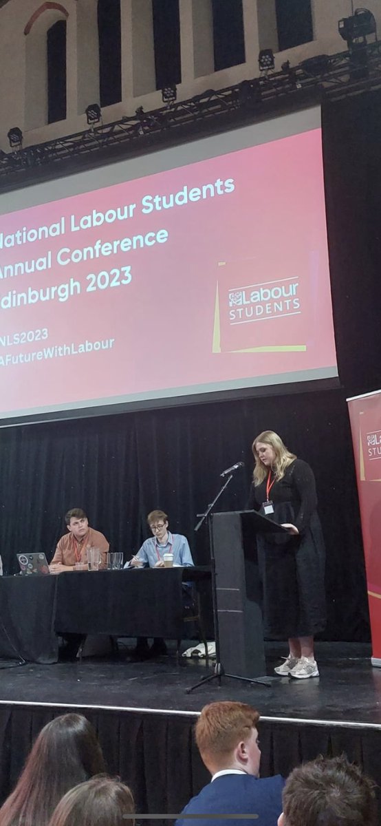 A privilege to speak today at National Labour Students conference in support of Glasgow’s, Edinburgh’s and   Leicester’s motions on Labour adopting a definition of transphobia and using this definition to root out transphobia in the party.

#TransRightsAreHumanRights 
#NLS2023