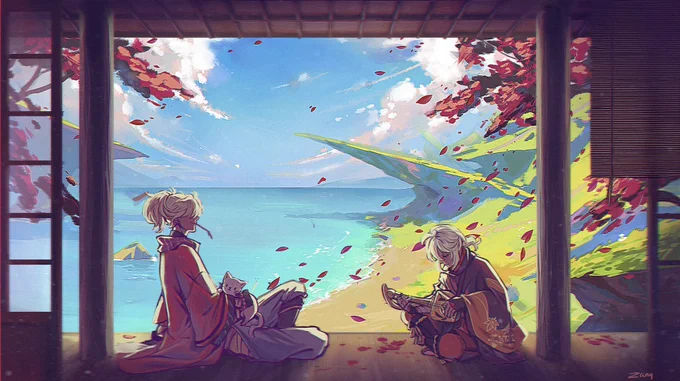 One of my pieces for the !! LEFTOVERS CLOSE IN ONE WEEK! Go and grab your copy now! Everything is gorgeous    #tomokazu #GenshinImapct #KaedeharaKazuha