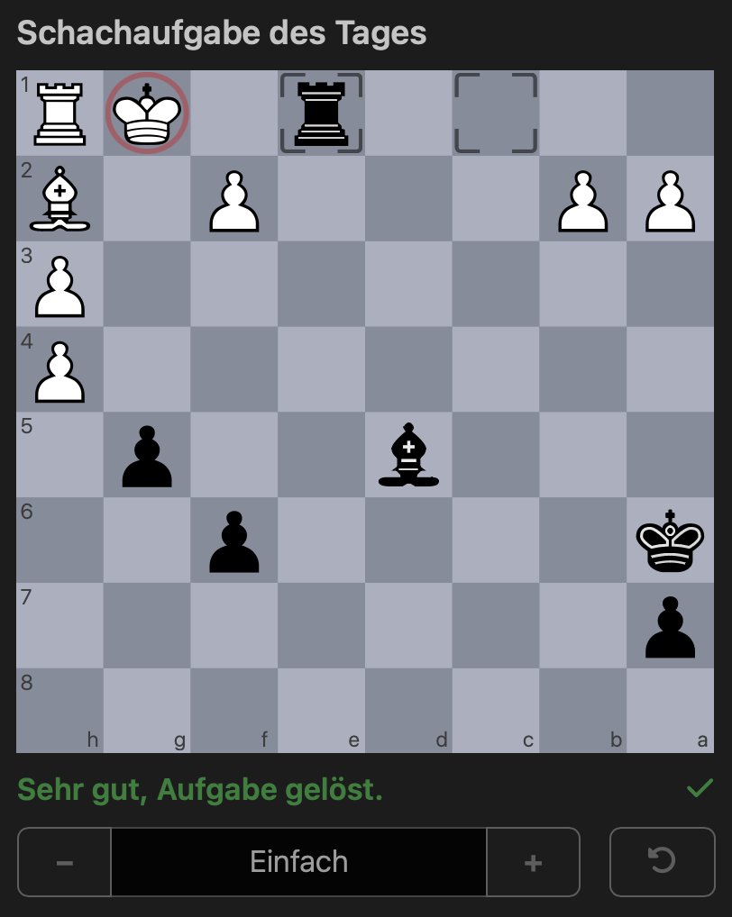 Neue Funktion in chessmail. Der Status, ob eine Schachaufgabe gelöst ist, wird jetzt geräteübergreifend gespeichert. #Schach #Online #chessmail chessmail.de