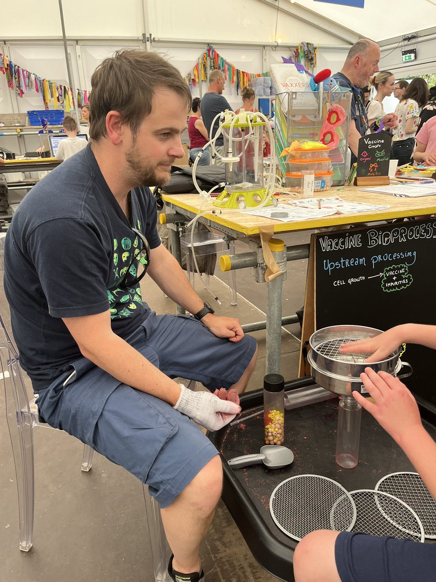 SJVanders's tweet image. Another bumper day @cheltfestivals #cheltenhamscience with @OxfordVacGroup @NDMOxford making pathogen mobiles and talking about how #vaccines are made 🦠💉