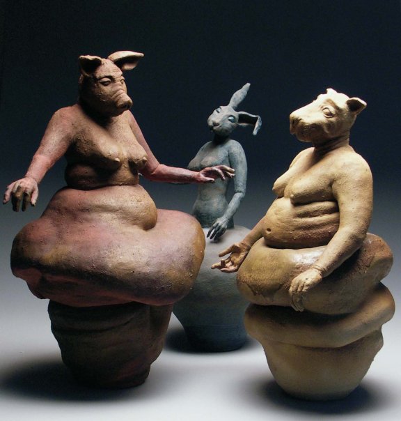 I sculpted these works in 2008 after reading 'Magical Thinking' by Augusten Burroughs. I was exploring my struggles with body dysmorphia, bodily autonomy, and self worth through a lens of dystopian anthropomorphism. 

#ceramicsculpture #archives #magicalthinking @augusten