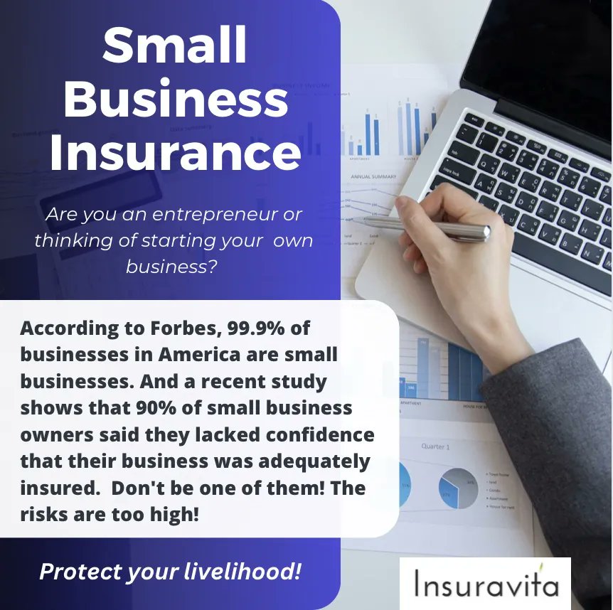 Insuravita's tweet photo. Entrepreneurship is the backbone of America. In fact, the vast majority of businesses are small businesses. And, concerningly, many of those business owners do not have the appropriate insurance coverage. Insuravita can help make sure that you're properly covered! https://t.co/k0ujVy11vq