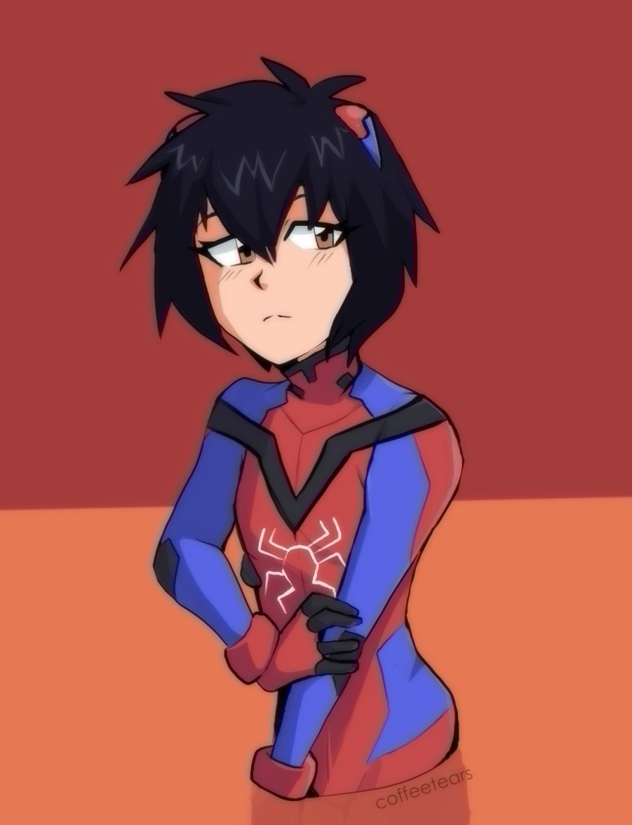 Peni Parker was never the same after being in the Evangelion universe (this was a cool excuse to try mimic evangelion art style which I had never done before! was fun)