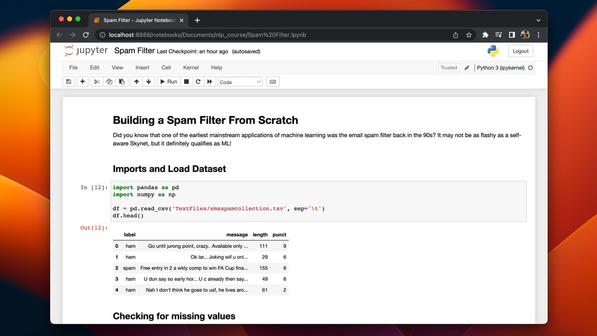 Day 6 of #66DaysofData in NLP: Explored Text Feature Extraction & techniques to extract valuable insights from text. I’m excited to build my own spam filter using this knowledge! Follow my previous tweets for more project insights. #NLP #DataScience #MachineLearning #SpamFilter