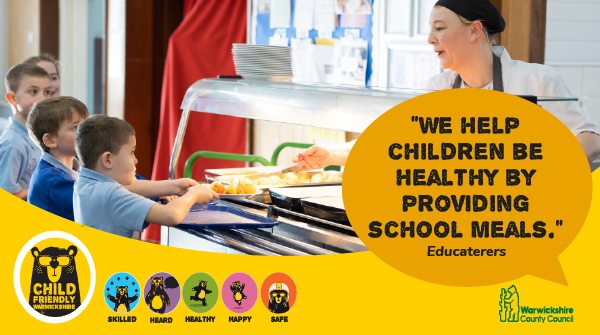 We want children from all backgrounds to be safe, happy, healthy & able to lead their best lives.

@educaterers helps achieve this by providing healthy school meals to keep children nourished and alert.

What can you to do be more #ChildFriendly? 

#ChildFriendlyWarks