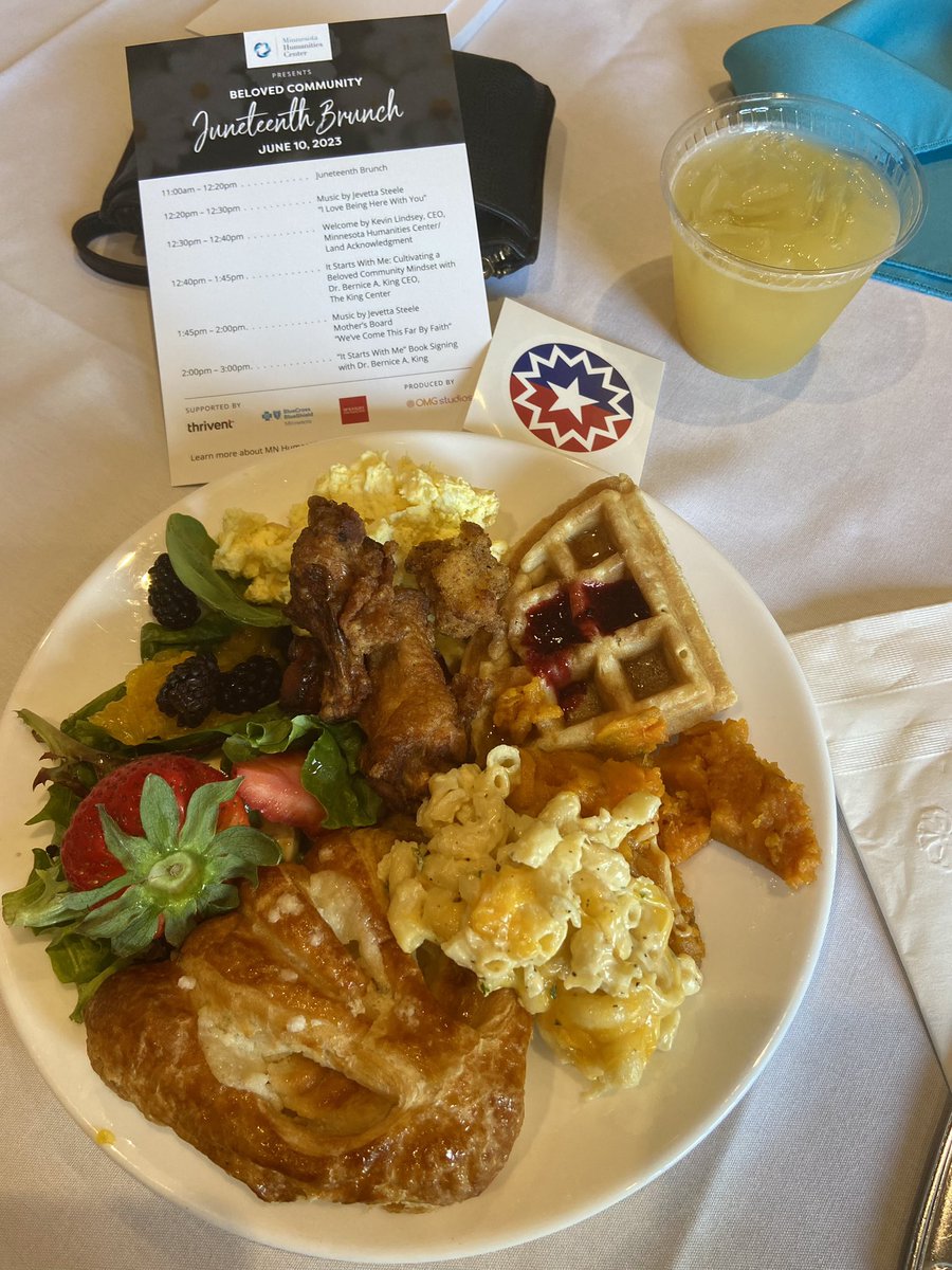 #juneteenth brunch with <a href="/humanities/">Minnesota Humanities Center</a>  then “It starts with me” keynote and book signing with <a href="/BerniceKing/">Be A King</a> As lead of Dexter R Stanton #MLK art &amp; essay contest for <a href="/stcloudstate/">St. Cloud State</a> #mlkeveryday I’m super excited. As mom to a biracial daughter, honored to be here to do the work.