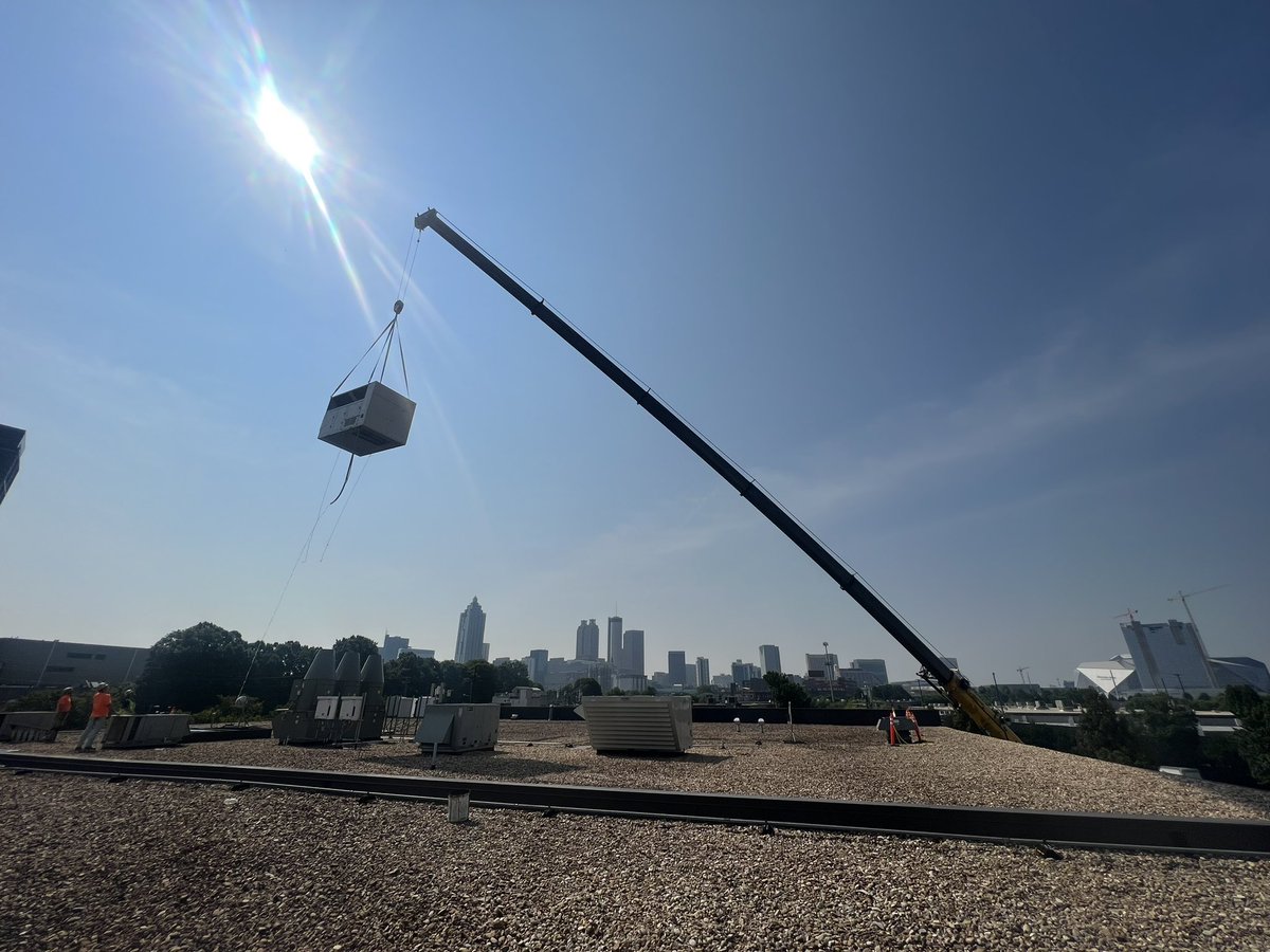 LeapleyCo's tweet photo. Saturday morning crane lifts are all business. But they’re also pretty fun. Congratulations to the team on a safe and efficient Saturday equipment lift 🏗️ https://t.co/4e71NxcKXm