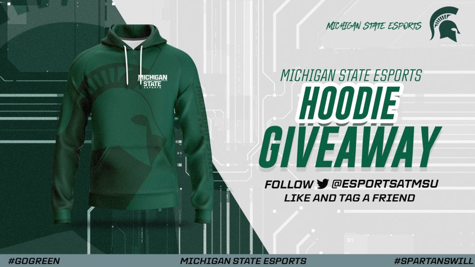 SCHOOL'S OUT! To celebrate, we will be giving away an MSU Esports hoodie! 🎉

To enter:

1⃣ Follow <a href="/EsportsAtMSU/">Michigan State Esports</a> 🔥
2⃣ Like + Retweet! ❤️
3⃣ Tag a friend 🤝

Winner will be drawn Sunday, June 25!