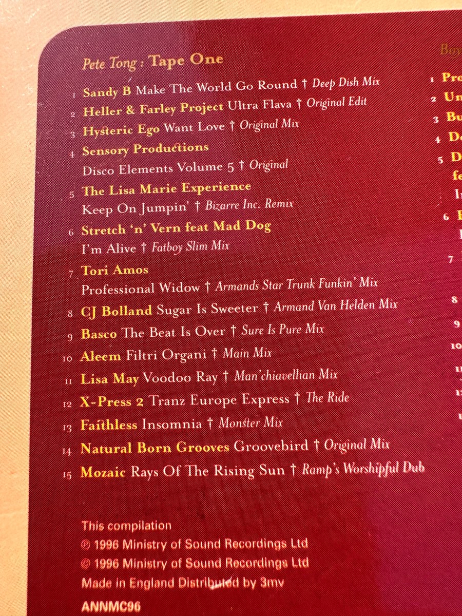 Spacefrog29's tweet photo. @OJBorg I think this was the CD you mentioned, I’ve got the CD and cassette (played them to destruction) 😂 in answer to your question Professional Widow is on the @petetong cassette https://t.co/yUxYyjP9wK