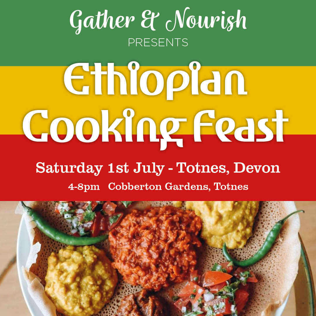 I am delighted to be able to celebrate the food of my East African heritage through teaching you how to cook a plant-based Ethiopian feast in the outdoor setting over the campfires of the magical Cobberton Gardens 
tinyurl.com/mjupbeen