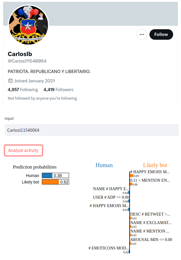 botcheckcl's tweet image. Otro bot detectado por @botcheckcl