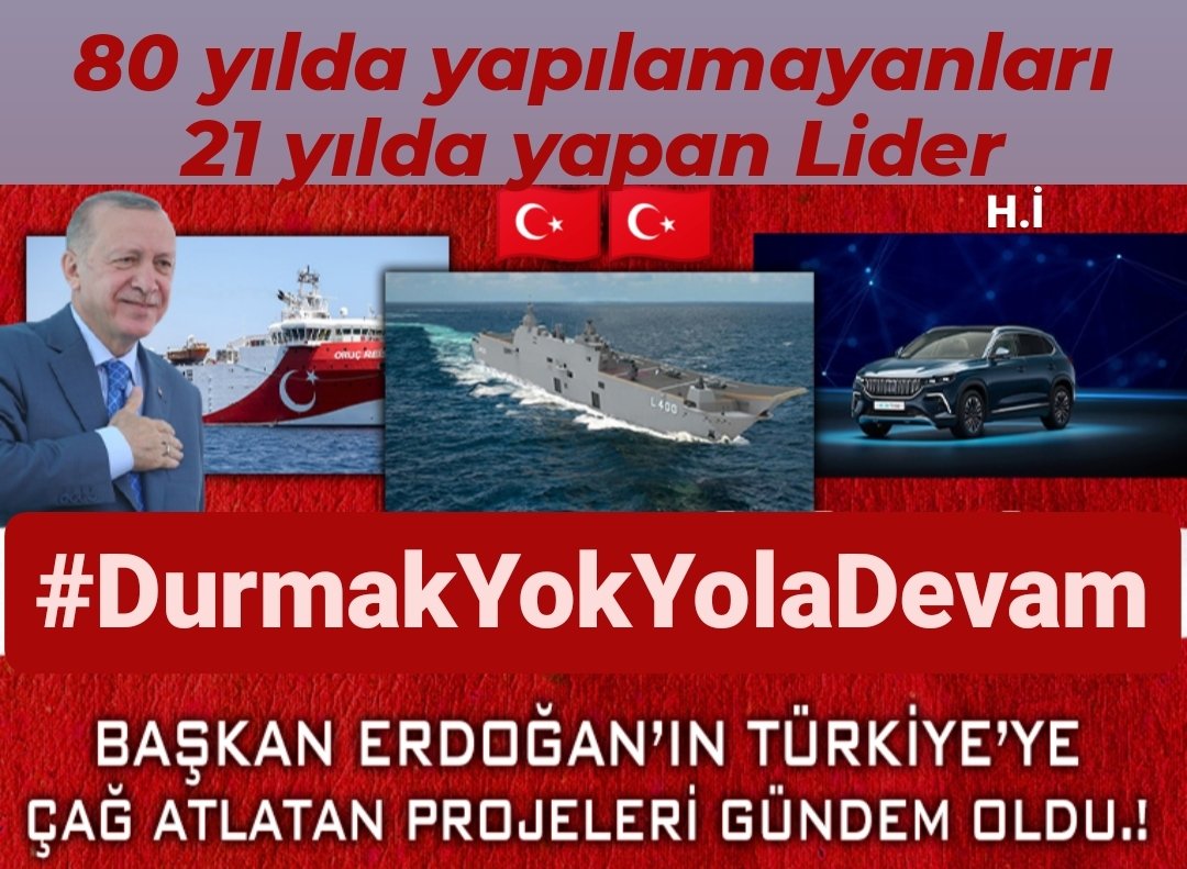 1hsyninal1's tweet photo. 80 yıl uyutulan
Türk🇹🇷Milletini,
Son 21 yılda
Gaflet uykusundan uyandırarak,
Sağlıktan Egitime
Sanayiden Ekenomiye
Teknolojiden
Milli Savunmaya
Türkiye'ye Çağ atlatarak
DEVRİM yapan
ADAM gibi ADAM
RECEP TAYYİP ERDOĞAN
ADAM YİNE KAZANDI
#DurmakYokYolaDevam https://t.co/QaONJDVZcz