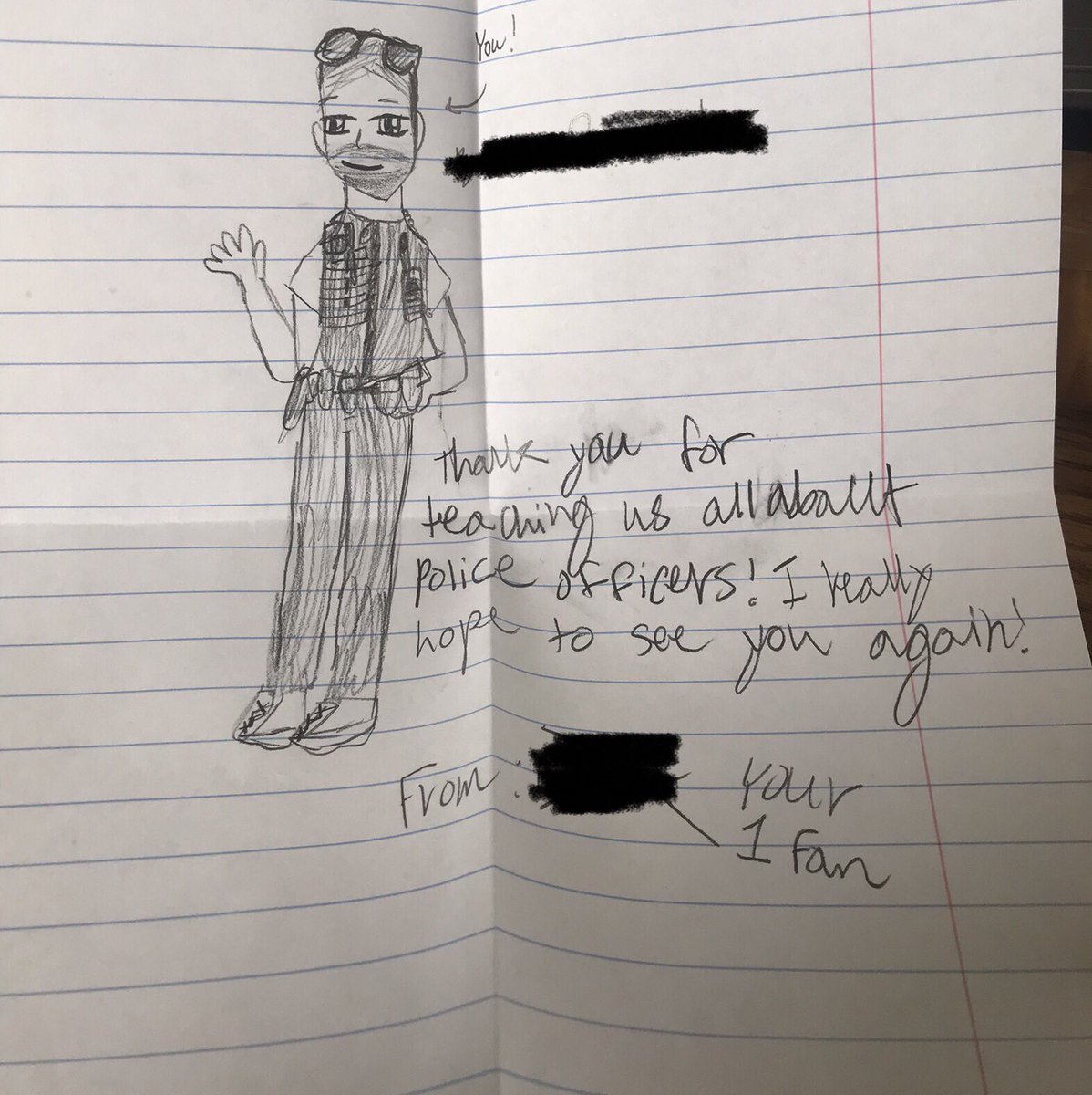OES4thgrade's tweet photo. My brother came in to talk with the kids about the important role of police officers as community helpers. Great questions were asked, “a-ha” moments of learning were had, kids received honorary badges, and my brother gained a #1 fan! Fabulous morning all around! 👮‍♂️ https://t.co/AopEoft8aD