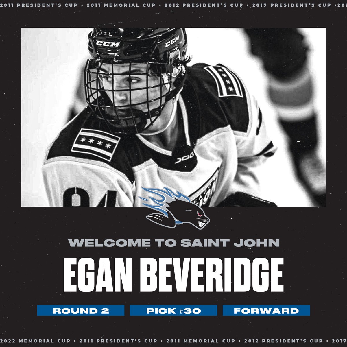 With the 30th overall pick in the 2023 QMJHL Draft, the #SJSeaDogs are proud to select Egan Beveridge.

Welcome to Saint John!

#CityOfChampions | #QDraft