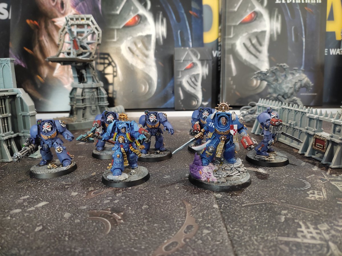Laowphis's tweet photo. Capitain in terminator armour and librarian in terminator armour form #leviathan box for #Warhammer 40k v10

Both characters paint today for my local Warhammer store 

 #ultramarines #spacemarines  #warhammer40k  #paintingwarhammer #wh40k #warhammercommunity #miniaturepainting https://t.co/cRYutQ8c58