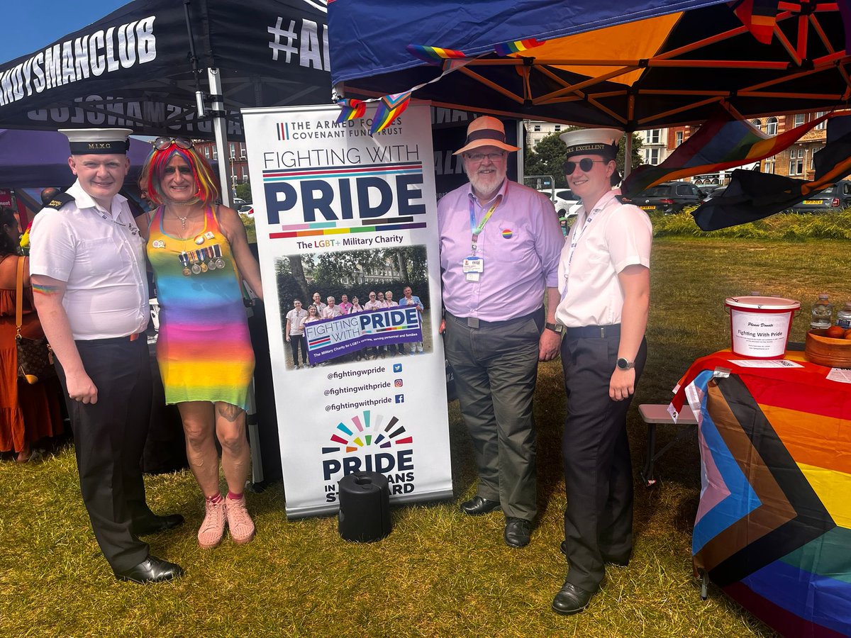 Brilliant seeing @fightingwpride at Portsmouth Pride today #servingwithpride #veteranswithpride #navypride #lgbtveterans