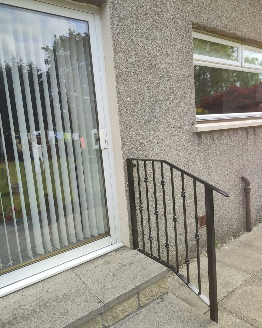 handrails at front and back door we made and installed recently #safety #mobility #handrail #welding #welder #bespoke #style #metalwork #fabrication #steel #homeimprovements #home #Scotland #uk #Edinburgh #clackmannanshire #alloa #forthvalley #stirling #falkirk #dunfermline #fife