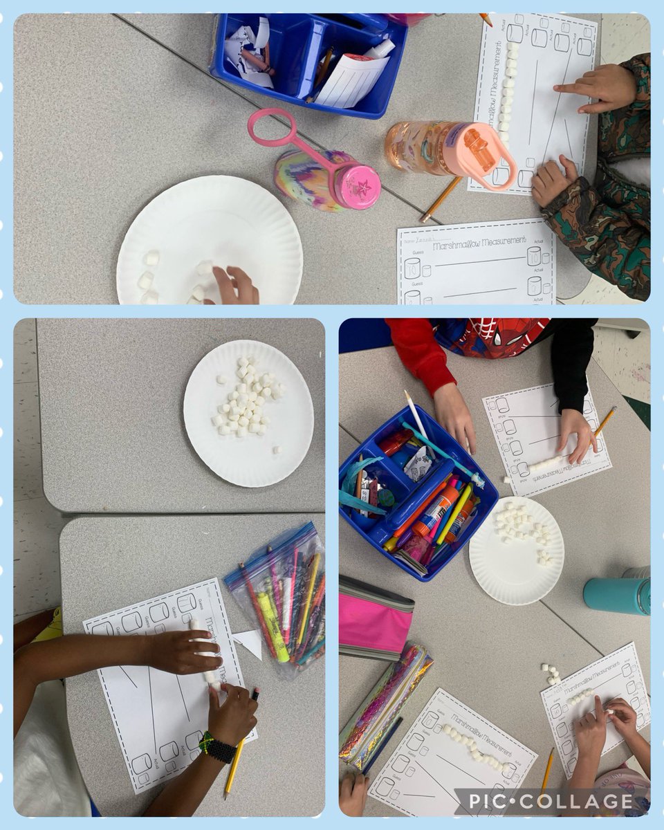 MsKocanOCSB's tweet photo. We were busy measuring this week in Grade 1/2 with marshmallows, Lego and other nonstandard units. @StMartinOCSB #ocsbMath https://t.co/LEF1kTlpvQ