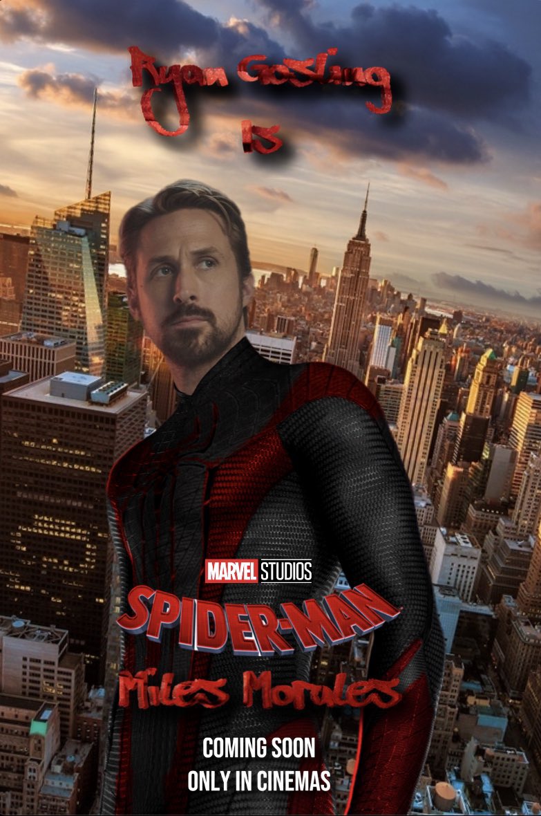 AWFULfanPOSTERS's tweet photo. Ryan Gosling is Miles Morales 🖤 https://t.co/TbR3VQDQWS