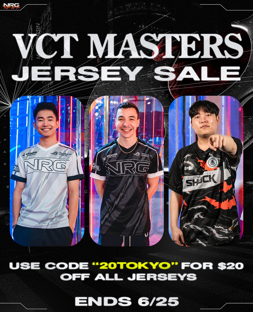 NRG on Twitter "🚨 JERSEY SALE ALERT🚨 Unlock 20 off ALL jerseys at the