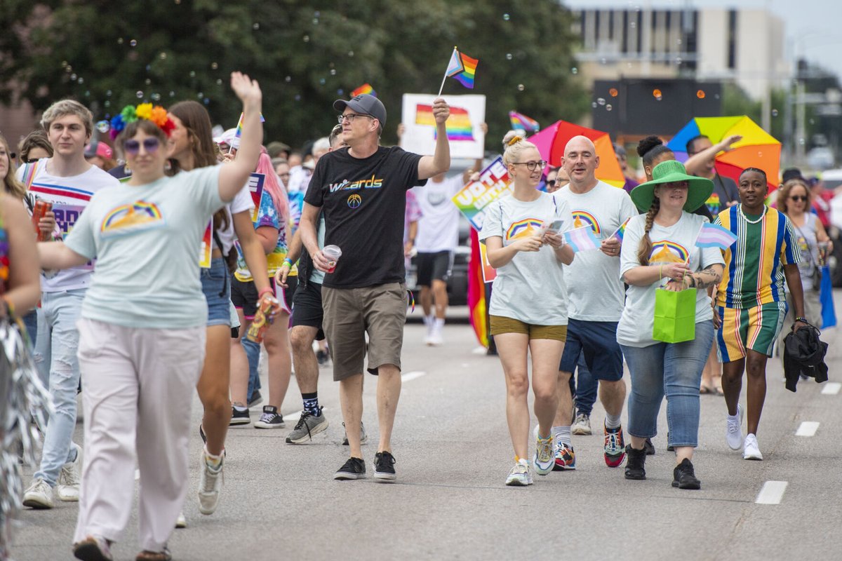 JournalStarNews's tweet photo. Star City Pride hosted #LNK's third-ever Pride parade Saturday morning. Take a look at the scene ⤵ 
https://t.co/22Cx6HvBy5 https://t.co/zPHlbu6hjJ